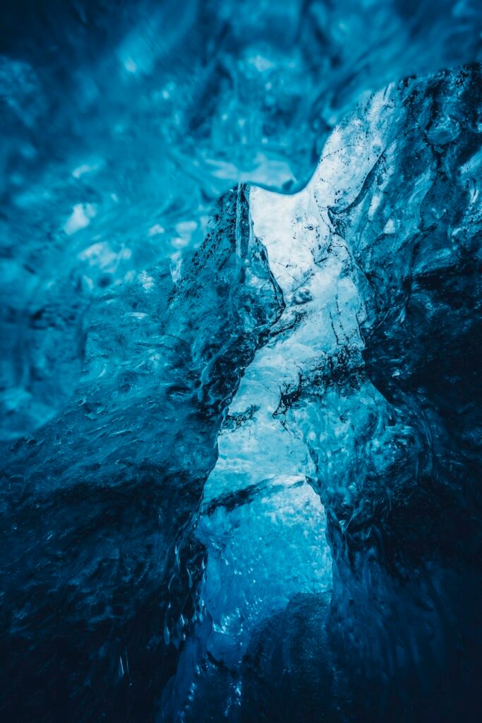 Beautiful crystal blue ice